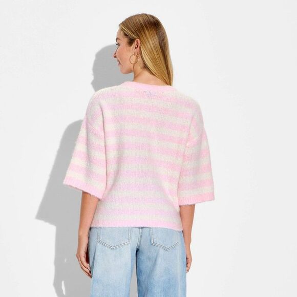 Wild Fable - Women's Short Sleeve Crewneck Pullover Sweater - W Pink - Picture 3 of 3